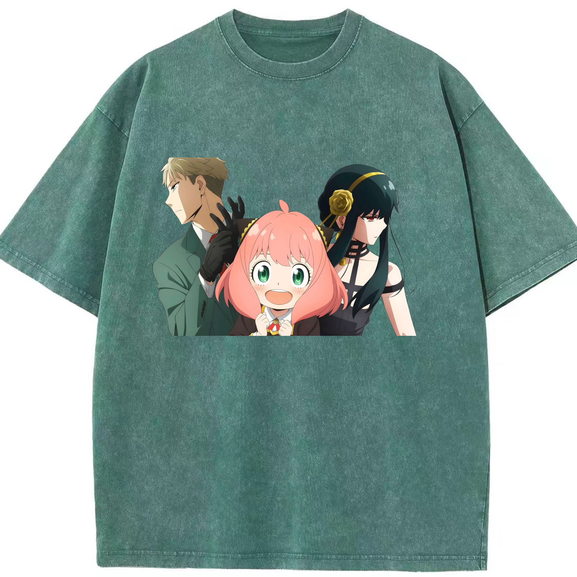 （画像用） SPY×FAMILY间谍家家酒 綿100% ヴィンテージ風 半袖Tシャツ（フロントプリント）